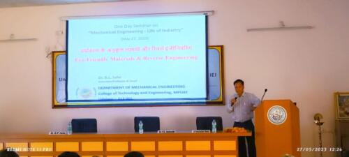 One Day Seminar on Mechanical Engineering - Life of Industry - 27th May 2023 